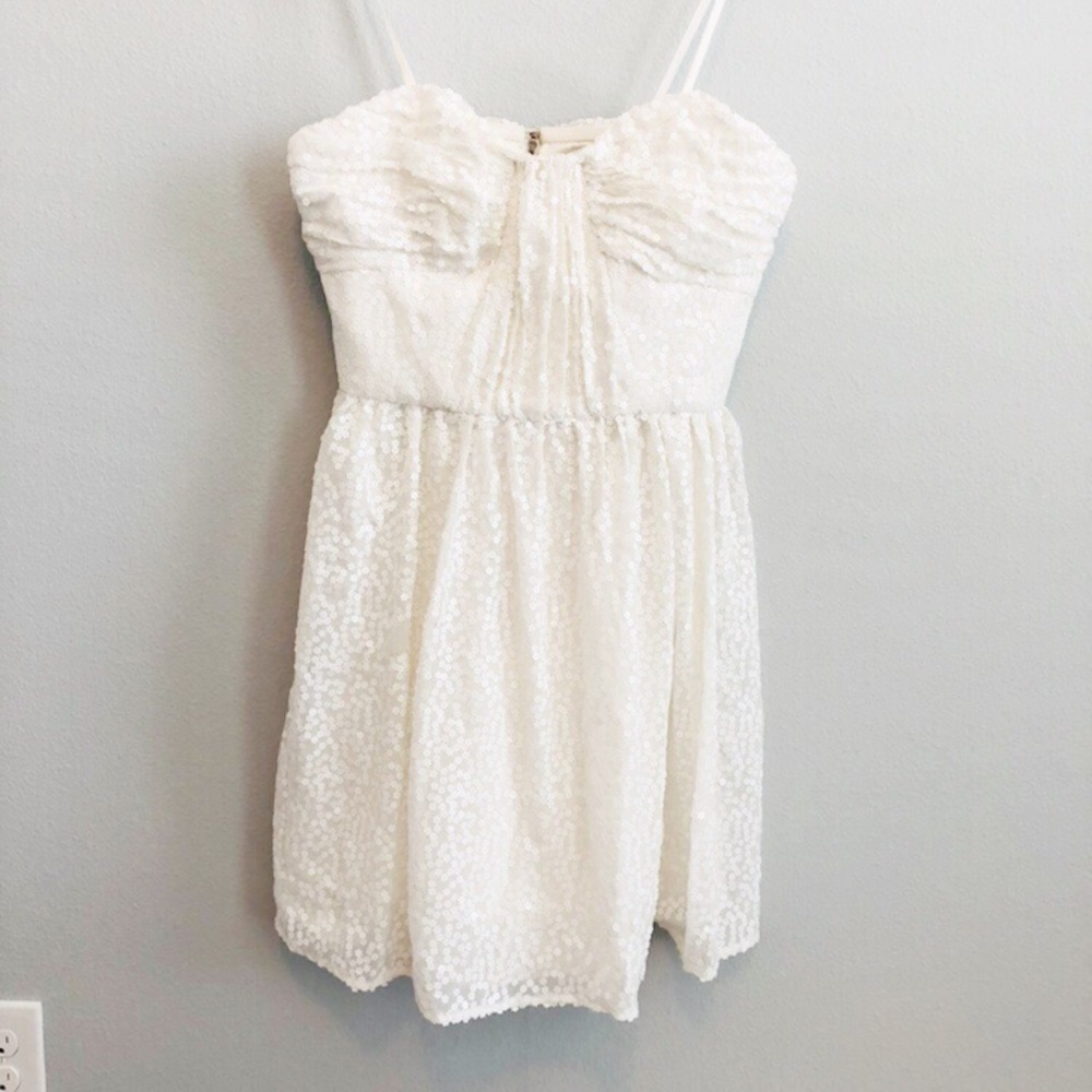 Jill Stuart White Floral Sequin Dress | Sz 10 NWT - Picture 2 of 7